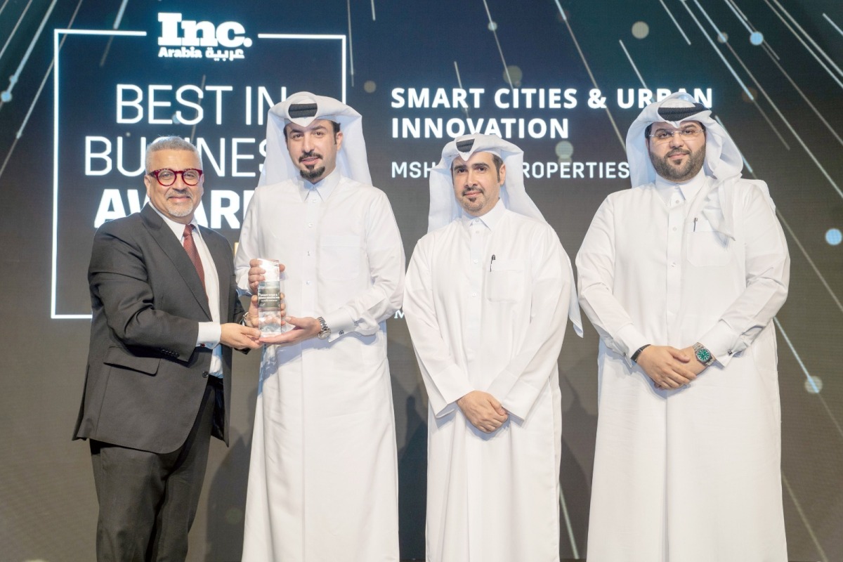 «مشيرب العقارية» تفوز بجائزة «إنك أرابيا» عن فئة المدن الذكية والتحول الحضري